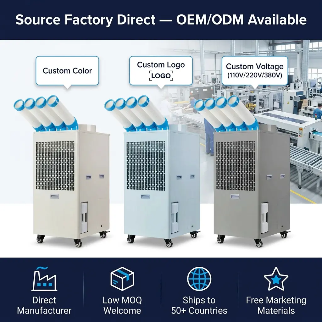 OEM Logo Kustom AC Portabel Industri 110V 220V 380V Multi-voltase MOQ Rendah Pasokan Langsung Pabrik