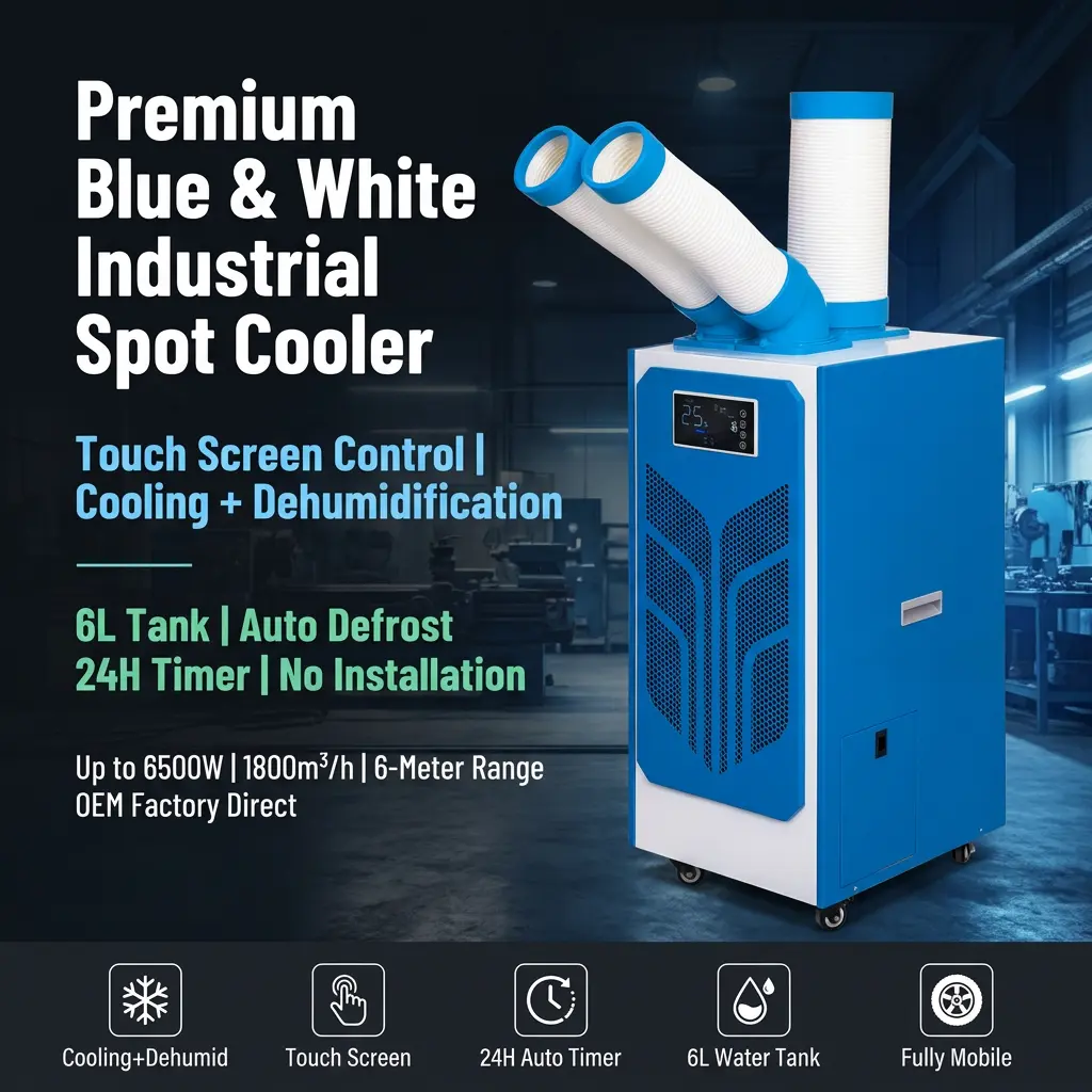 Kustom Sayap Kupu-kupu Heksagonal Honeycomb 24H Timer Spot Cooler AC Industri Portabel Dengan Tenda Acara Luar Ruangan